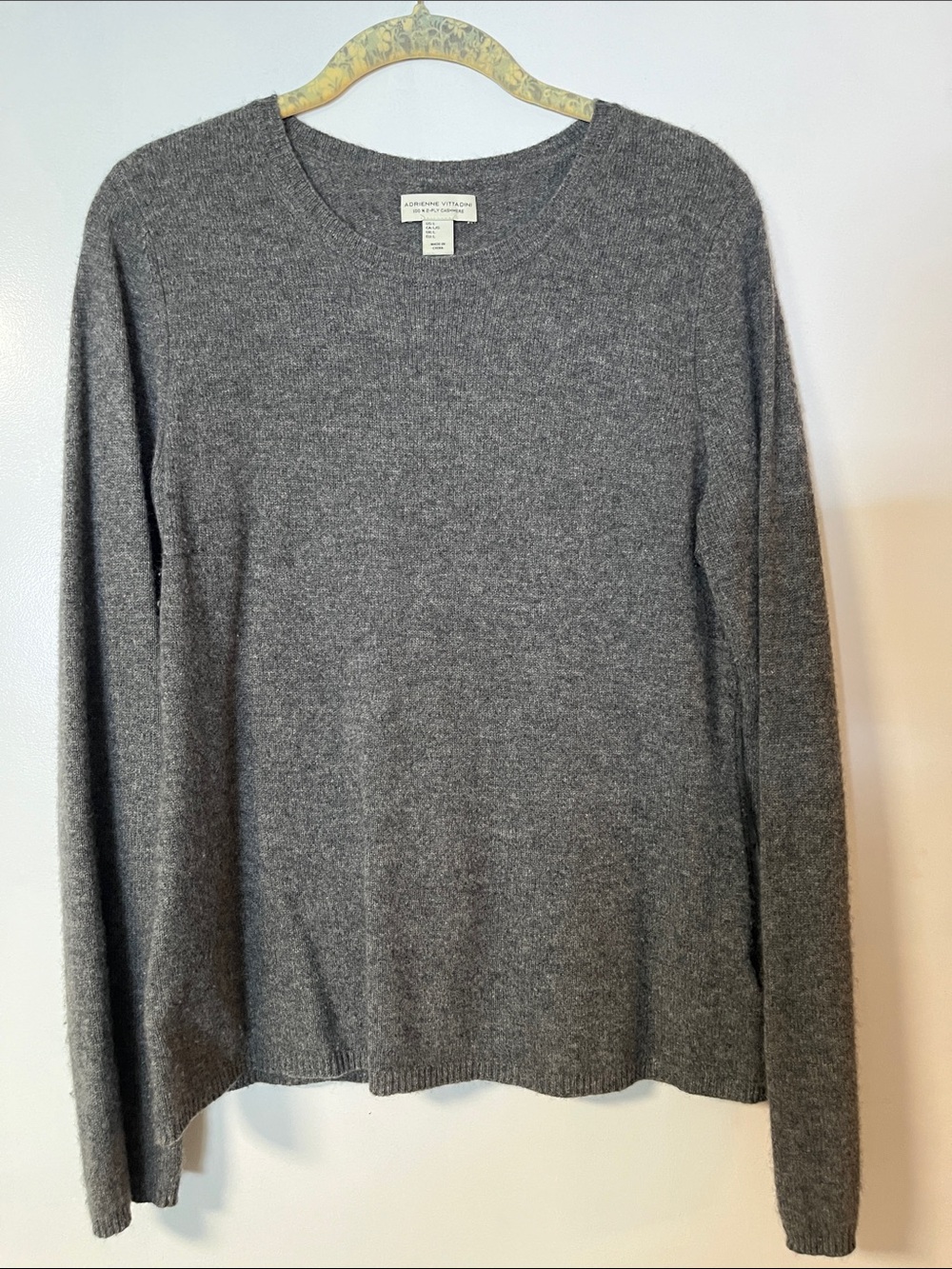 Adrienne Vittadini Heather Gray Cashmere Crewneck